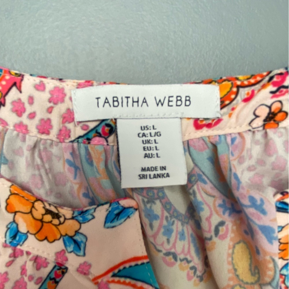 Tabitha Webb Multicolor Floral Racerback Sleeveless Top Wms Sz Large - Picture 4 of 9